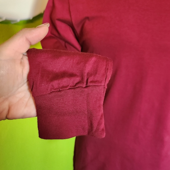 NIKE All Purpose Tee Mens Large Long Sleeve Maroon Standard Fit Cotton - Picture 2 of 8